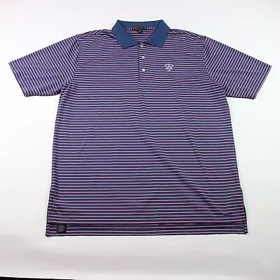 Peter Millar Summer Comfort Short Sleeve Golf Polo Men Size XL Blue Red White • $14.99