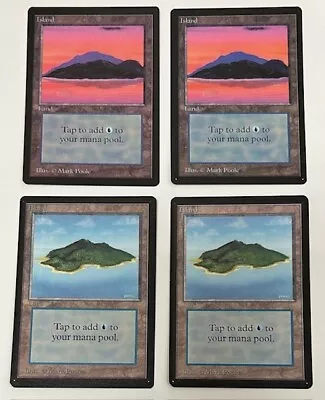 MTG Magic The Gathering BETA Basic Land Island Blue Set Lot 4 Cards Never Played • $35