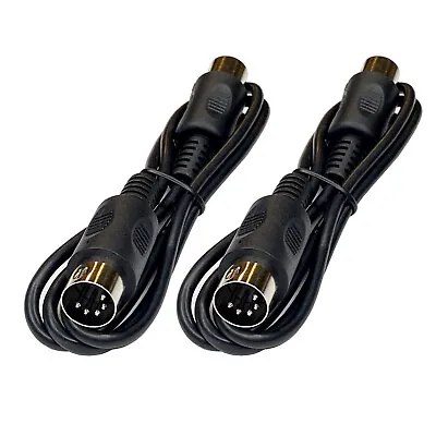 (2) MIDI Cables 3 Ft Male To Male 5 Pin DIN Plugs 2 Pack Lot • $12.14