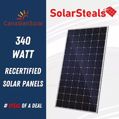 $135 • Buy Used Canadian Solar MaxPower CS6U-340M 340W 72 Cell Mono 340 Watt Solar Panels