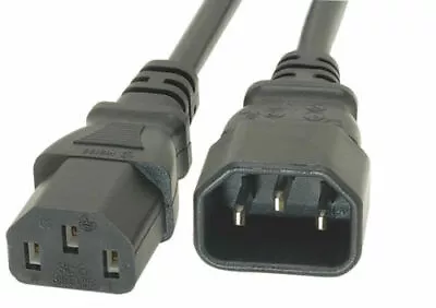 £2.89 • Buy 1M Metre Power Extension UPS PC Kettle Lead Cable Male To Female C13 C14 Socket 