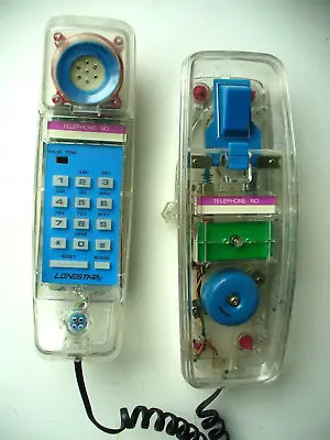 Vintage Lonestar Transparent Phone Retro 80s 90s Clear BLUE  Model #911 • $89.95