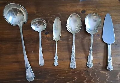 Vintage Mixed Lot WM Rogers / Holmes Silver Plate Flatware Large Serving Spoons  • $19.99