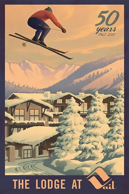 366225 The Lodge At Vail Vintage Ski Colorado Snow Art Wall Print Poster • $29.95