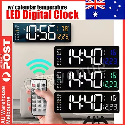 Digital Large Big Jumbo LED Wall Desk Clock Display With Calendar Temperature AU • $42.89