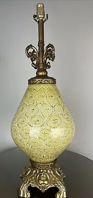 Vintage Hollywood Regency Glass Lamp Ef & Ef Industries 3 Way Lamp 30” • $153