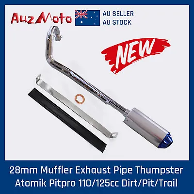 28mm MUFFLER PIPE EXHAUST SYSTEM FOR HONDA XR50 CRF50 110/125 CC DIRT PIT BIKE • $53.95