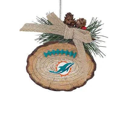 Miami Dolphins Ball Stump Tree Ornament NFL Football Forever Collectibles • $29.07