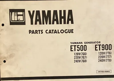 Yamaha Genuine-parts Book  ET500 ET900 GENERATOR  1987 • $30