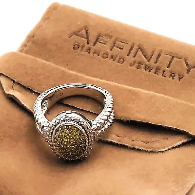 Affinity Designer Genuine Yellow Diamond Sterling Silver 925 Ring Size 5 Pouche • $231.26