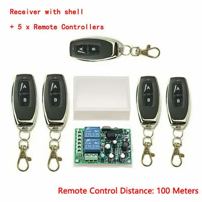 2CH Garage Door Remote Control Switch Relay Wireless Transmitter + Receiver Kit • £27.69