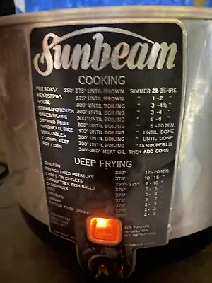 Vtg Sunbeam CF-5 Aluminum Slow Cooker Deep Fryer W/ Basket Made In USA Heats Up • $65