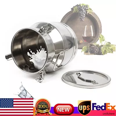 Stainless Steel Milk Storage Can With Lid -(Silver 12L) Milk Transport Can Farm • $74.11