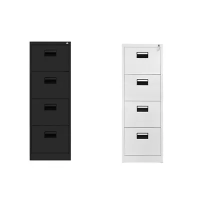 Heavy Duty Tall 4 Drawer Metal Steel Filing Cabinet Lockable Office Storage Unit • £129.99