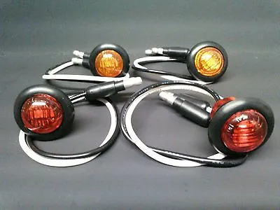 (4-Pack) Round LED Turn Signal Kit Side Marker Tail Light 3/4  Amber Red UTV SXS • $19.95