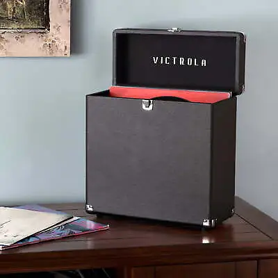 Storage Case For Vinyl Turntable Records Durable Vinyl Record Holder Black • $32.96