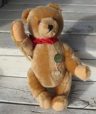 Vintage German Teddy Bear Gold 16  Hermann Original Teddy W Tag Cute Pooh Look • $117