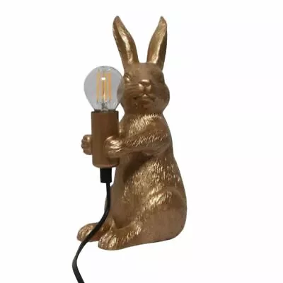 Gold Bunny Rabbit Table Lamp Bedside Light Retro Animal Bedroom Light • £16.99