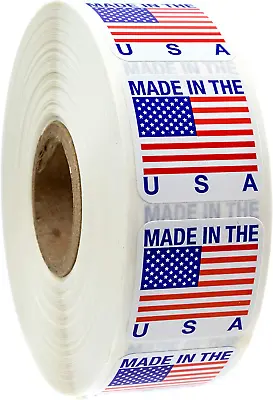 1  X 1  Made In The USA Stickers/Usa Made Labels / 1000 American Manufacturer La • $20.95