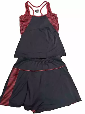 Bolle Womens Tennis Set Top Skort 2  Piece Outfit Racer Back Tank Skirt  Small • $39.99