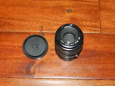 Minolta MD 50mm 1:2 F2 Lens W/ MD-MA ADAPTER FOR SONY ALPHA  GREAT COND. • $52.16