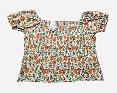 NEW Disney Parks Vault Collection Orange Bird Smocked Ruffled Shirt Women’s 3X • $59.99