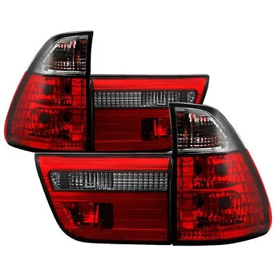 For BMW E53 X5 00-06 4PCS Euro Style Tail Lights- Red Smoke Spyder 5000842 • $142.20