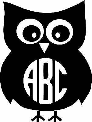 Custom Owl Monogram Personalized Initials Vinyl Decal U Pick Size & Color • $6.99