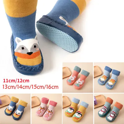 £3.85 • Buy Baby Anti-slip Floor Socks Fuzzy Shoes Cartoon Slippers Outdoor Kids Toddler NEW