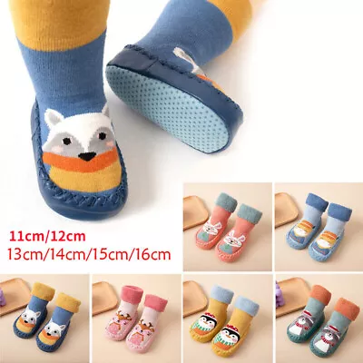 £2.99 • Buy Baby Anti-slip Floor Socks Fuzzy Shoes Cartoon Slippers Outdoor Kids Toddler NEW