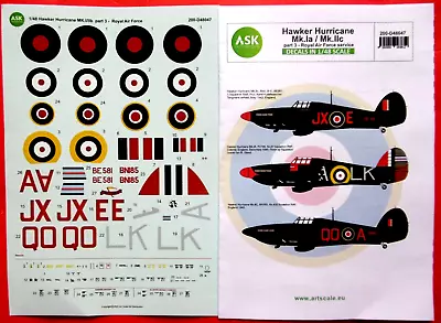 ASK Decals 1/48 Hawker Hurricane Mk.Ia / Mk.IIc • £13.08