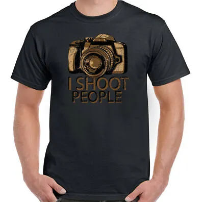 Photography T-Shirt I Shoot People Photographer Mens Funny Camera DSLR Lense • $13.66