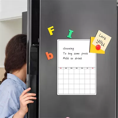 A5 Magnetic Message Board Weekly Planner Calendar Fridge Board Erasable Memo • £4.34