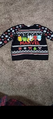 Official Marvel Comics Faces Red FairIsle Knitted Sweater : Kids Large • $17.99