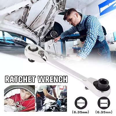 Mini Ratchet Wrench 1/4   Drive Socket And Screwdriver Driver Nice Bit V4O2 • $5.28