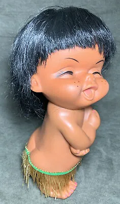 Rare Vintage Hula Hawaiian Doll Laughing Chubby Bottom Hula Skirt Doll • $14