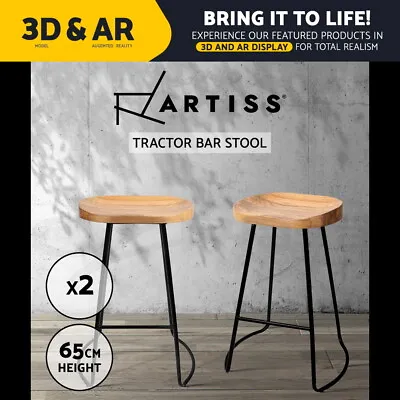 $155.50 • Buy Artiss 2 X Vintage Tractor Bar Stools Retro Bar Stool Industrial Chairs 65cm