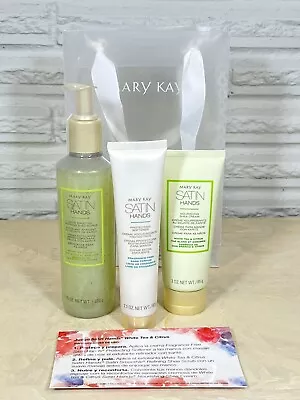 Mary Kay White Tea & Citrus Satin Hands Pampering 3 Piece Set Full Size. NEW • $18.90