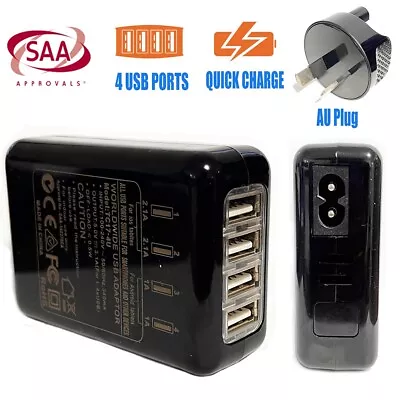 5V 3.1A 100V-240V 4 Ports USB AC Wall Charger Adapter Travel Home With AU Plug • $24.99