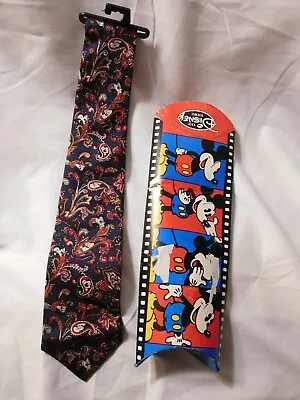 Disney Mickey Mouse Tie Paisley Silk • $20.43