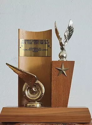 Vintage 1958 South Texas State Fair Rally TEAM-1ST Winged Wheel Trophy Beaumont • $49.95