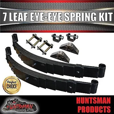 7 Leaf 60mm X 6mm Eye To Eye Trailer Springs & Hanger Kit 1600Kg. Shot Peened • $193