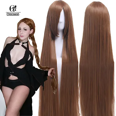 59  150cm Super Long Straight Brown Cosplay Wig Party Hair Wigs • $18.82