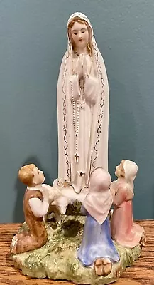 Vintage Our Lady Of Fatima With Praying Children Statue Marked “Art Japan” • $25