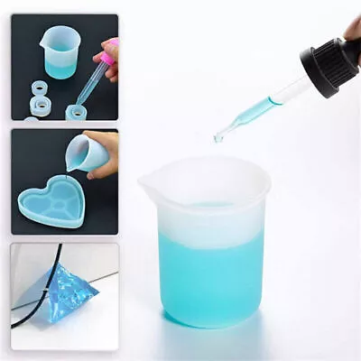 Portable 100ML Silicone Measuring Cup Epoxy Resin Mixing Cups For Casting Molds • $6.87