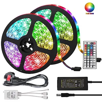 £9.99 • Buy LED Strip Lights 15M RGB 5050 Color Changing Tape Cabinet Kitchen TV Light 44Key