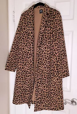 $52 • Buy Zara Leopard Spot Open Front Coat Jacket Size L Juniors / Women