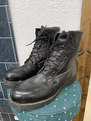 Mens 4/03 CS Military Steel Toe Black Boots Ansi Z41PT99 Vibram Sole Size 12R • $39