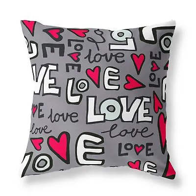 Love Words Zip FILLED CUSHION Designer Grey • £20.99