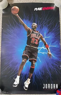 Vintage Michael Jordan Pure Energy Poster Chicago Bulls 35  X 23   • $29.95